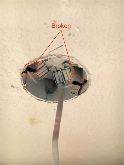 how to replace broken ceiling electrical box|old work junction box ceiling.